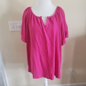 Pink plus size blouse